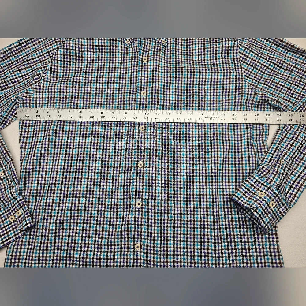 Peter Millar Crown Sport Gingham Check Long‎ Sleeve Button Down Shirt
